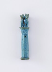 Columna de papiro con dos gatos, posiblemente del Periodo Ptolemaico, 305-30 a.C.